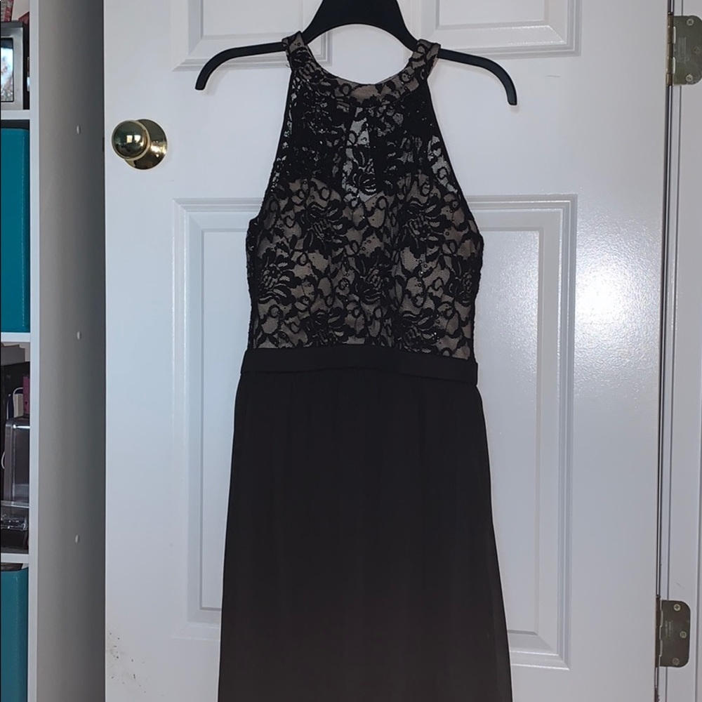 Black and nude homecoming dress
